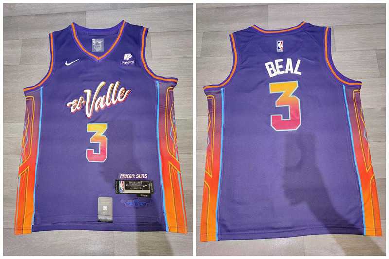 Suns 3 Bradley Beal Purple Nike 2023-24 City Edition Swingman Jersey->oklahoma city thunder->NBA Jersey